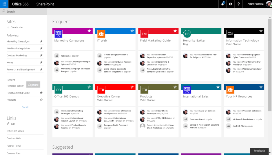 SharePoint-home-page-with-activity-zoomed-out-for-more-cards.png